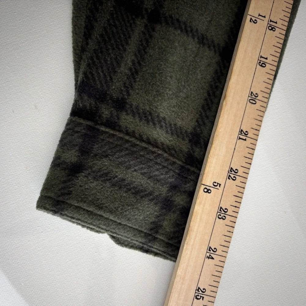 Freedom Foundry Mens Fleece Shirt‎ Jacket Green Plaid Medium Gorpcore